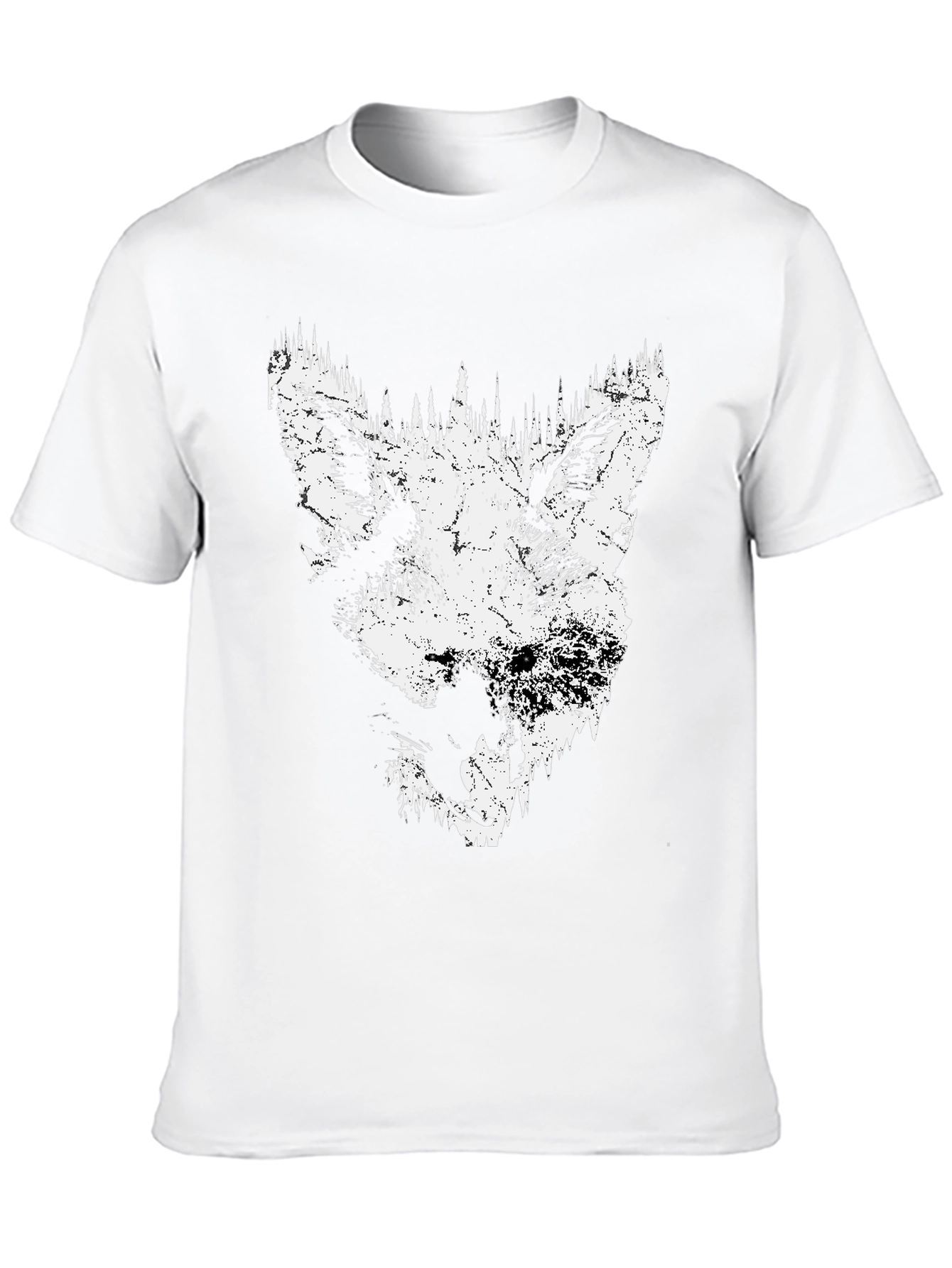 Black Wolf Graphic Print Black T-Shirt view 10