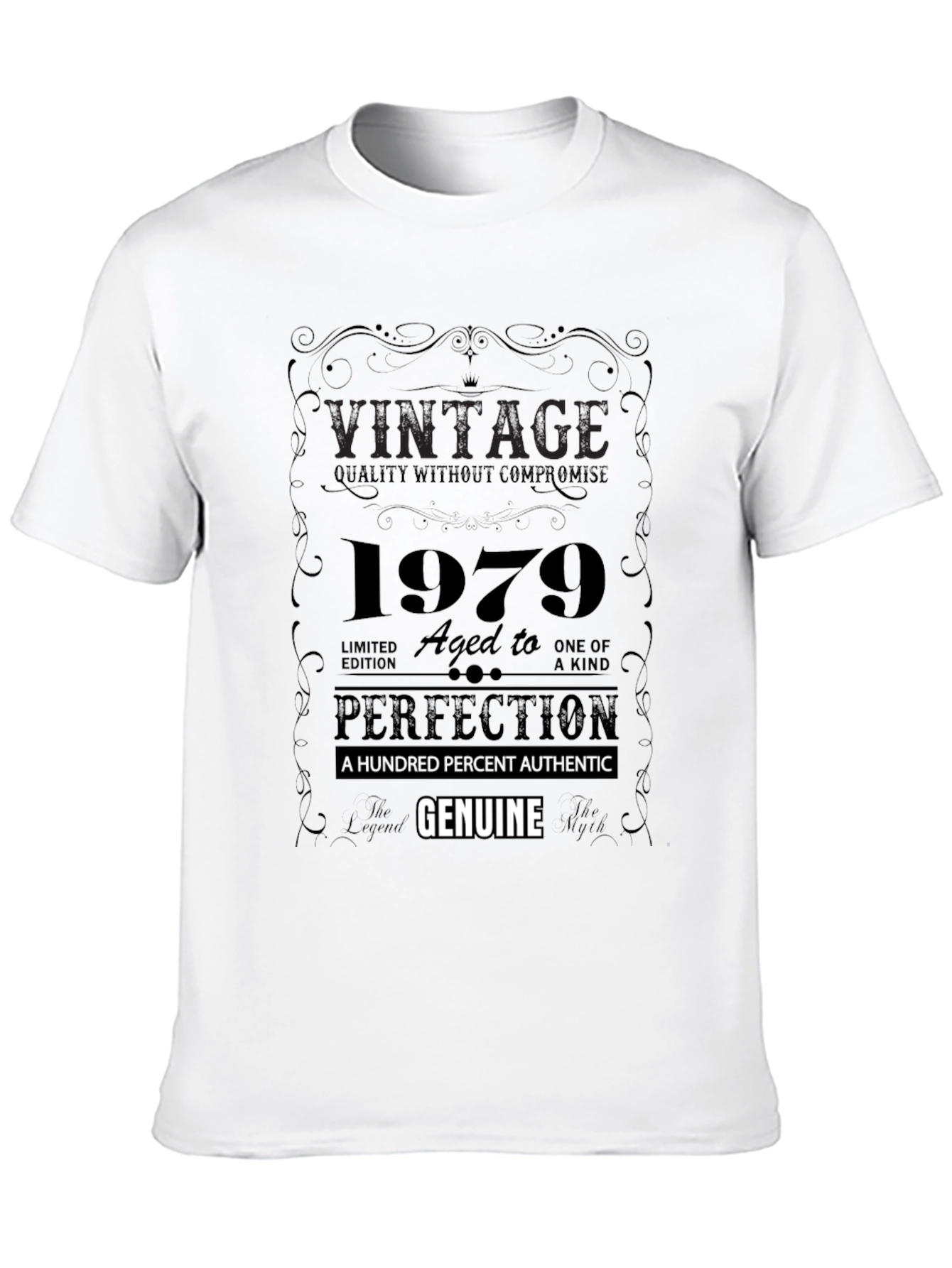Black Vintage 1979 Aged To Perfection Black T-Shirt view 10