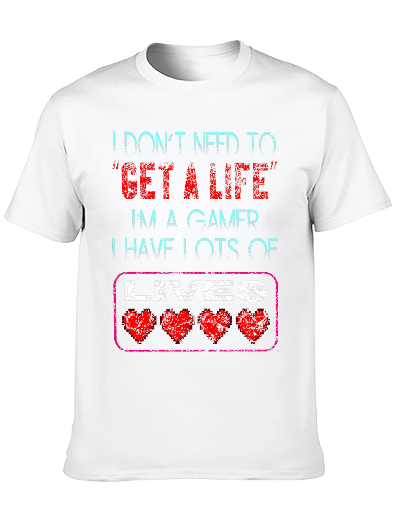 Black Gamer T-Shirt - I Don't Need a Life, I Have Lots of Lives! view 10
