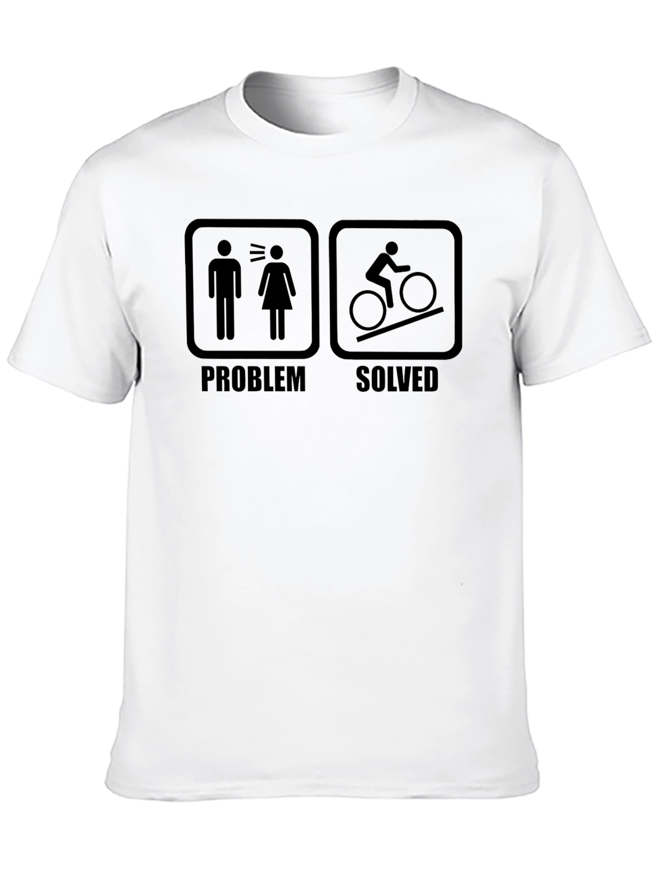 Black Problem Solved Cycling T-Shirt - Humorous Biker Tee view 10