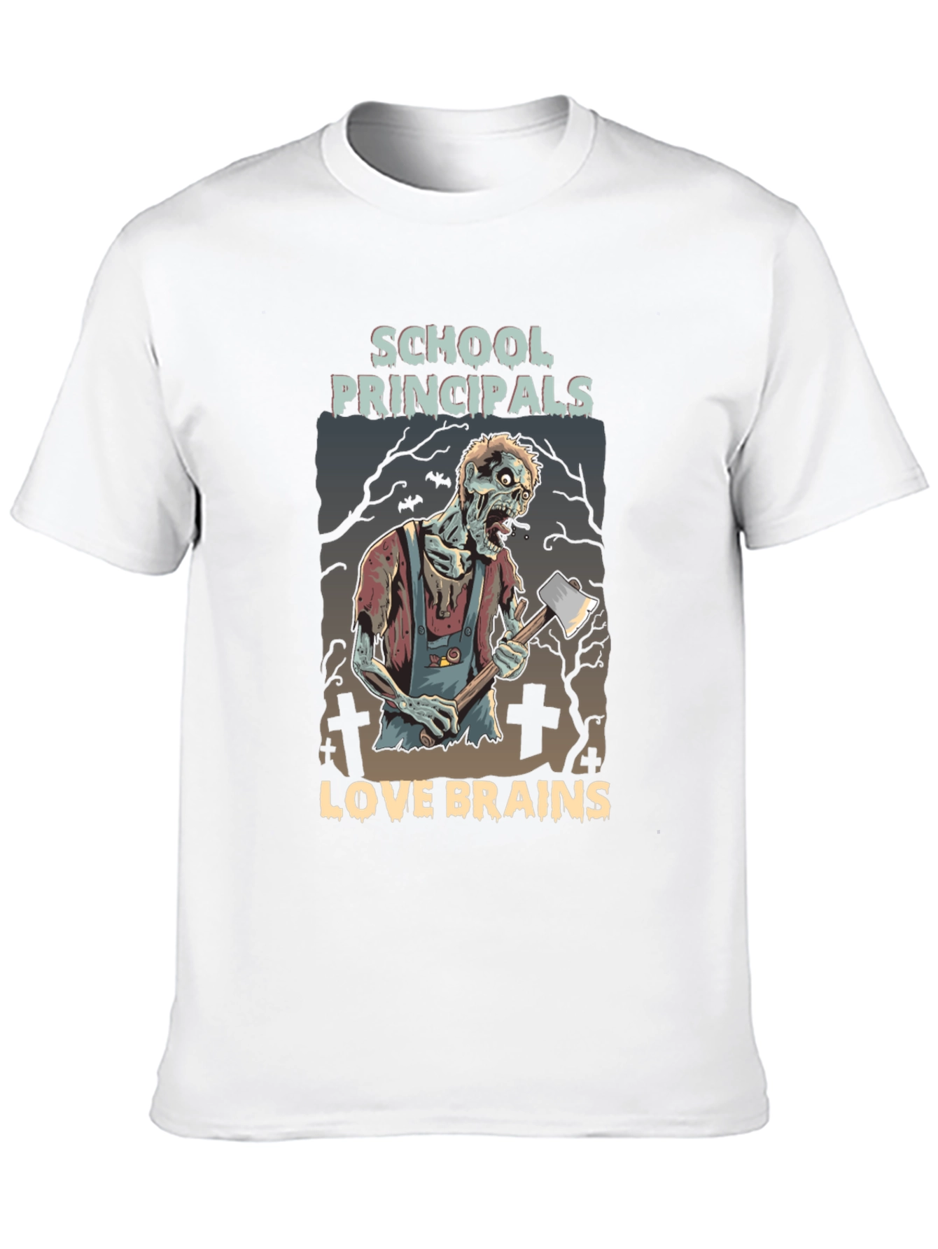 Black School Principals Love Brains Zombie Halloween T-Shirt view 10