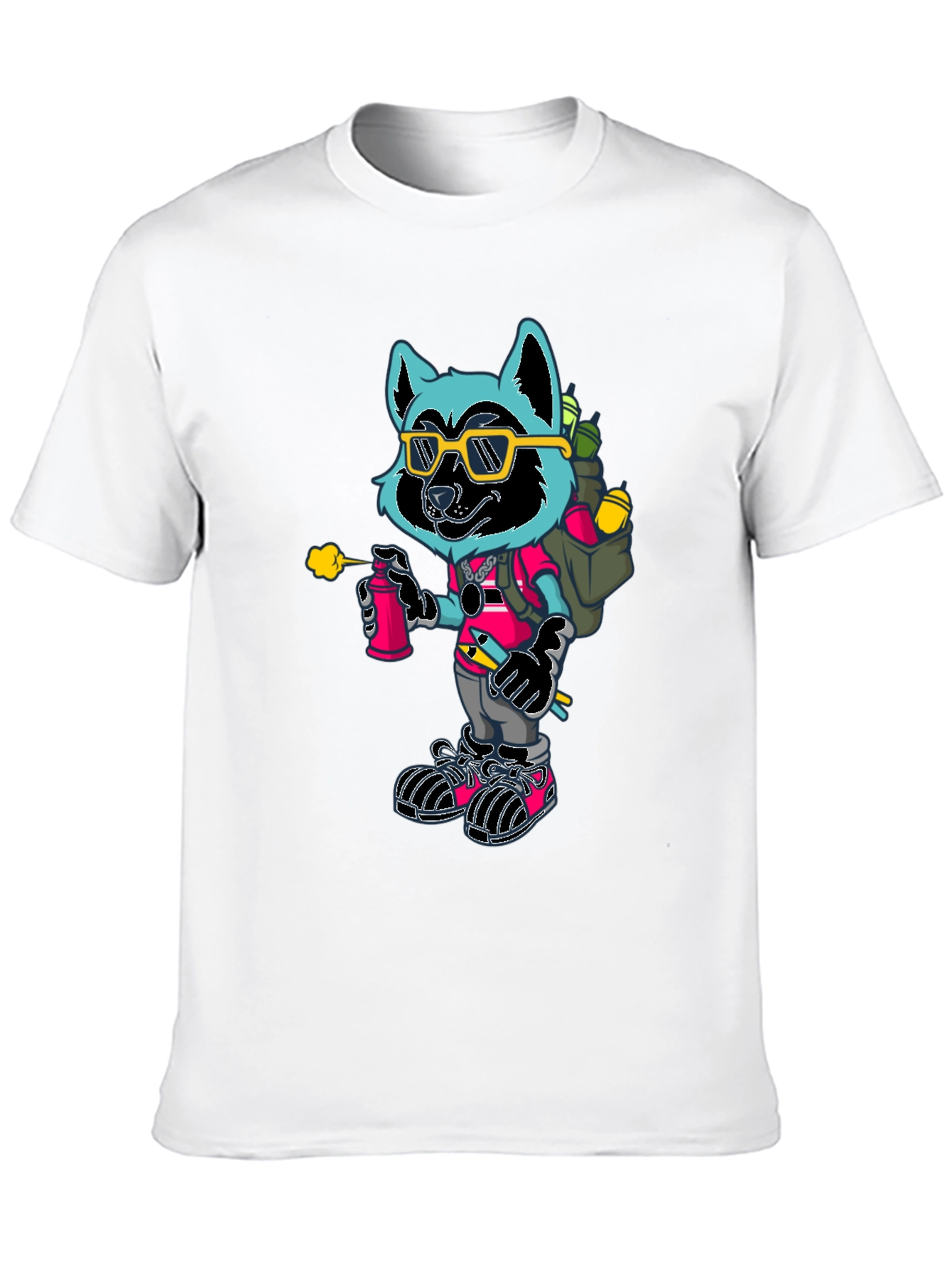 Black Cool Raccoon Graphic Tee view 10