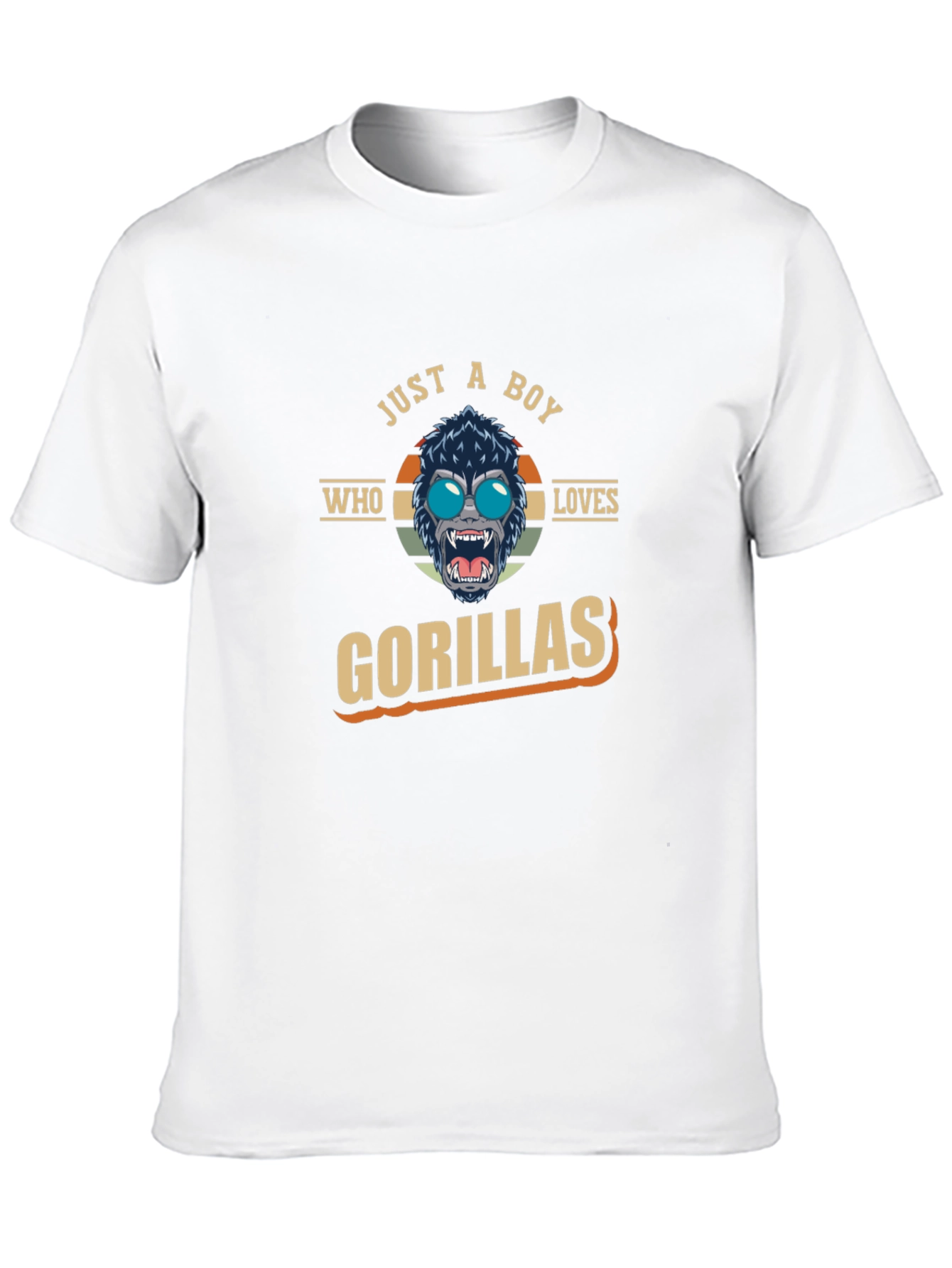 Black Just a Boy Who Loves Gorillas T-Shirt view 10