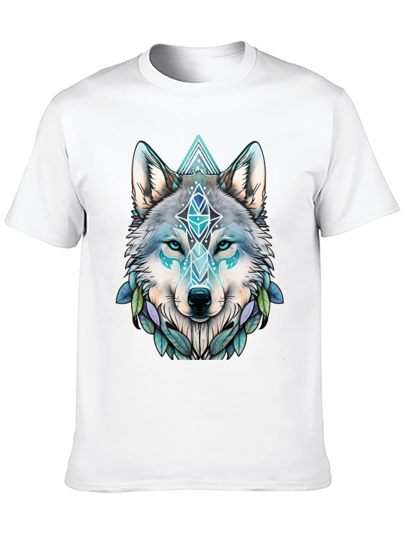 Black Wolf Graphic Tee - Geometric Design view 10