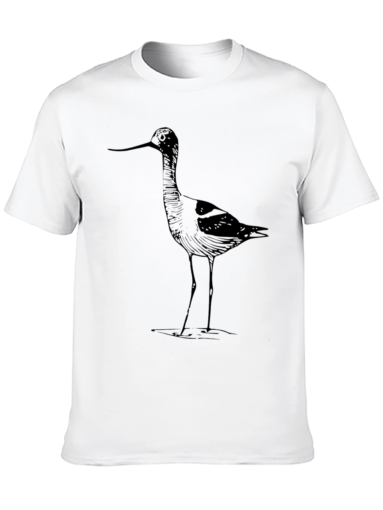Black Men's Black T-Shirt with Bird Design view 10