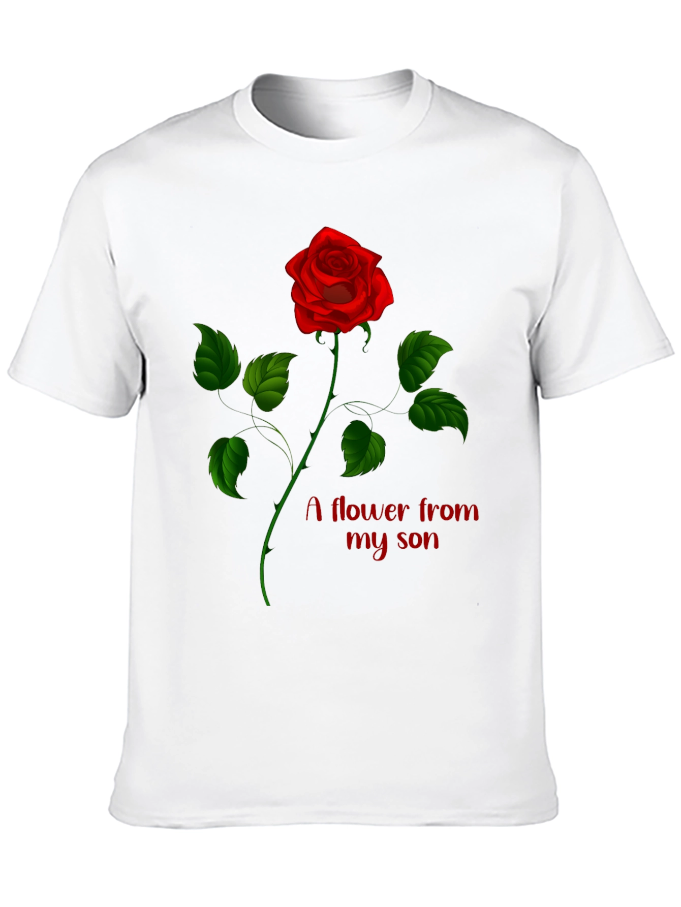 Black Rose Flower From My Son Graphic Tee view 10