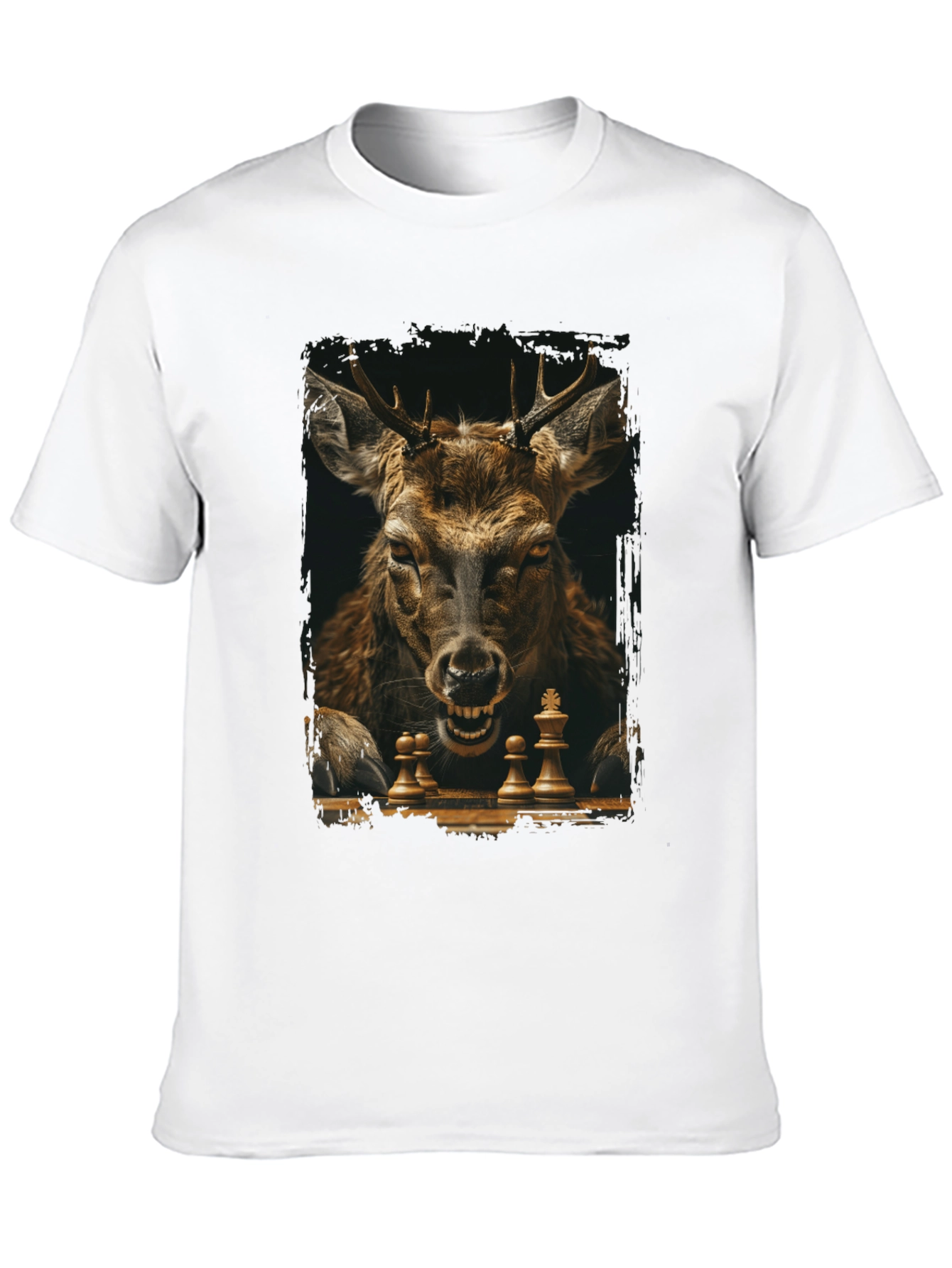 Chess Deer Graphic Tee - Unique Animal Design - 10