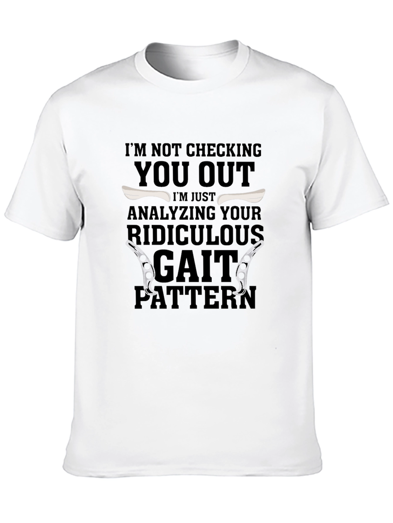 Black Funny Gait Pattern T-Shirt view 10