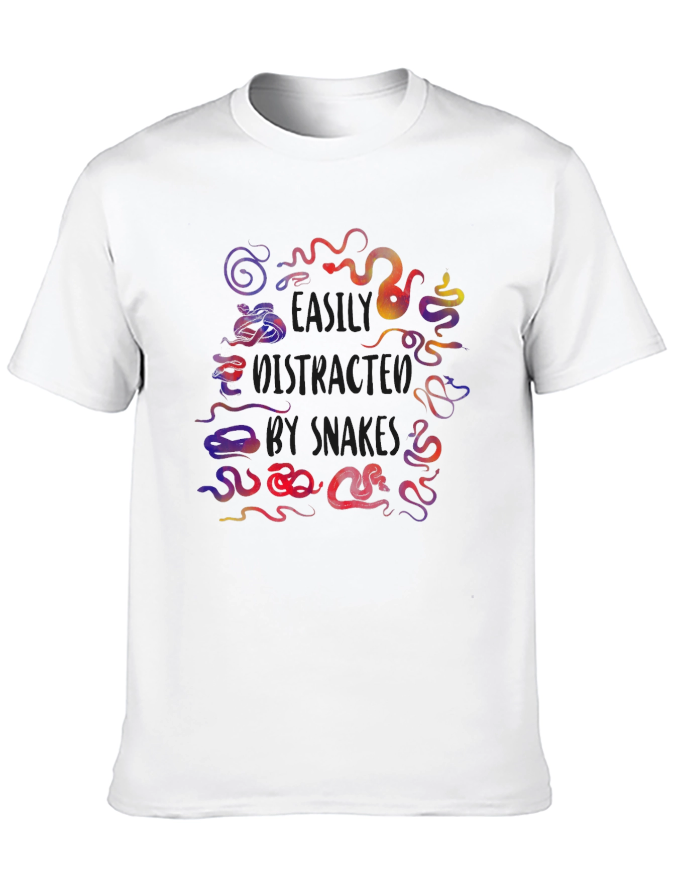 Black Easily Distracted By Snakes Graphic Tee view 10