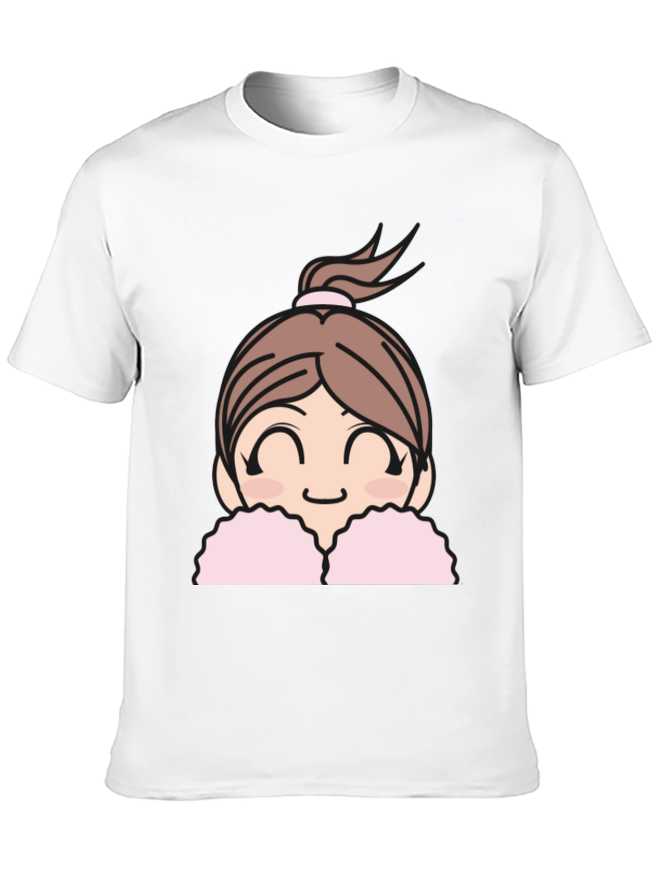Black Cute Anime Girl Graphic Black T-Shirt view 10