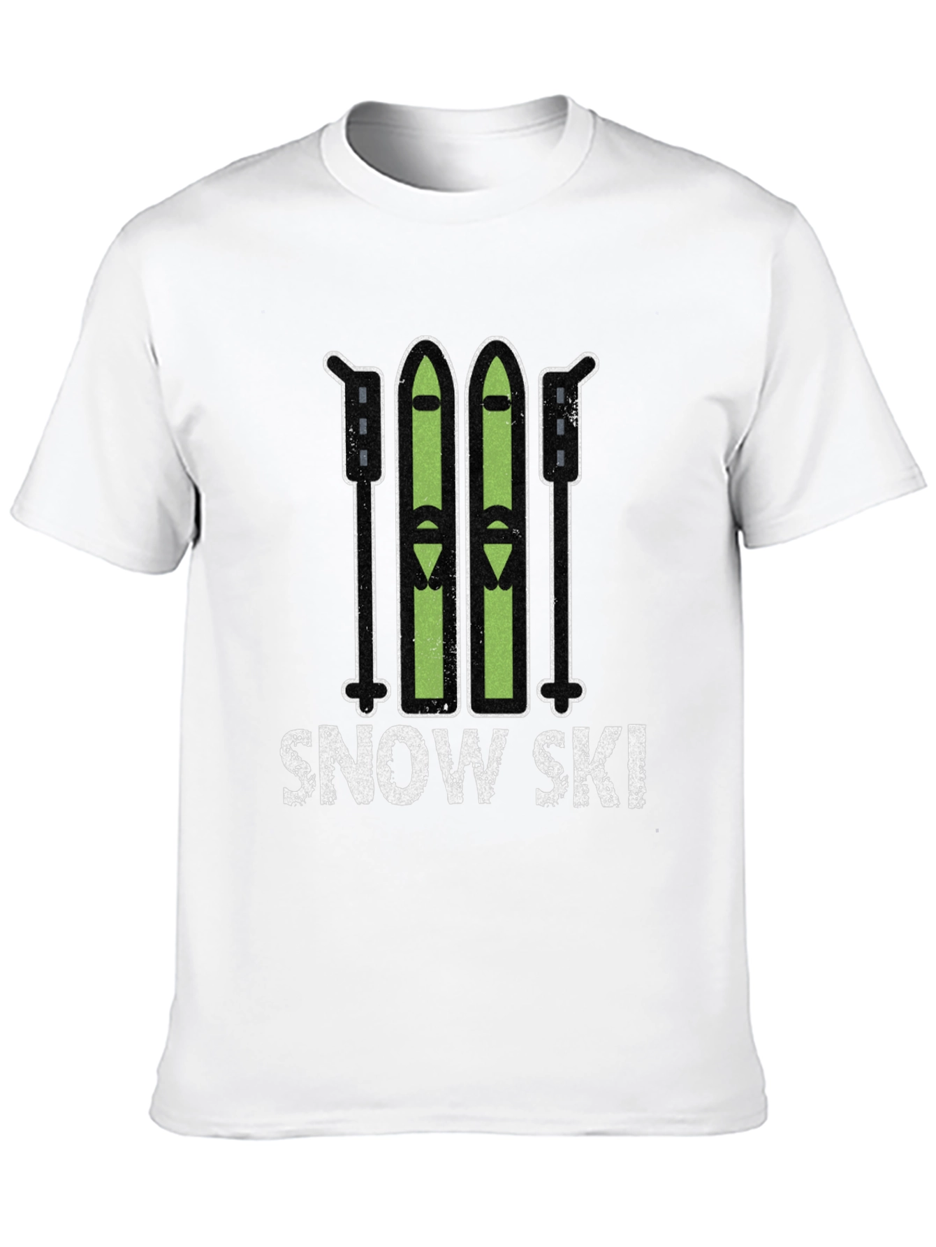 Black Snow Ski Graphic Tee - Winter Sports T-Shirt view 10