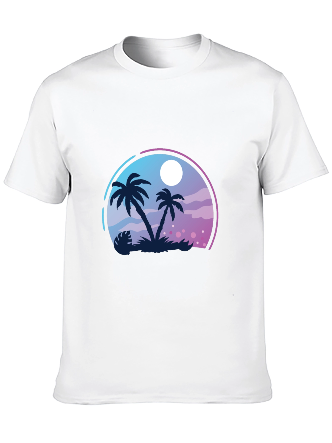 Black Tropical Palm Tree Graphic Black T-Shirt view 10