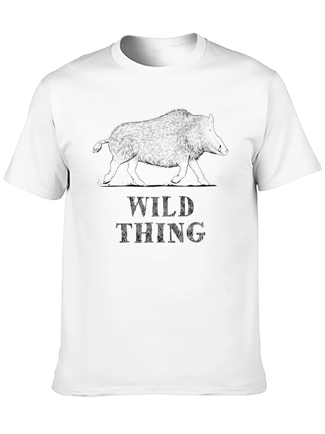 Black Wild Thing Graphic Tee - Black Hog Design T-Shirt view 10