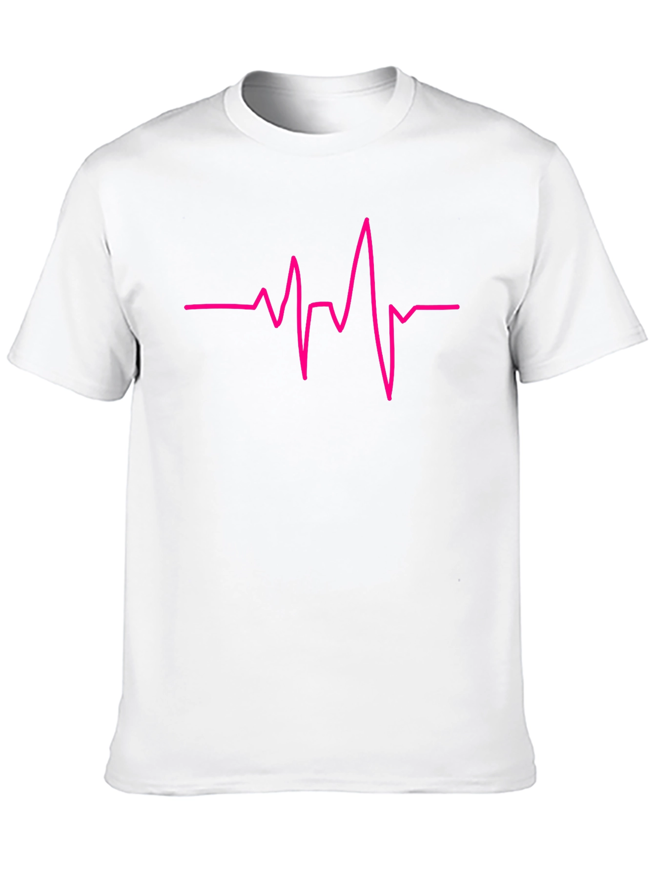 Black Heartbeat Graphic Tee - Black Cotton Blend Casual T-Shirt view 10