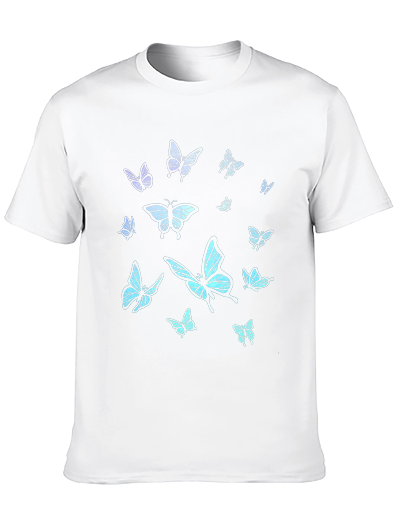 Black Butterfly Print Black T-Shirt view 10