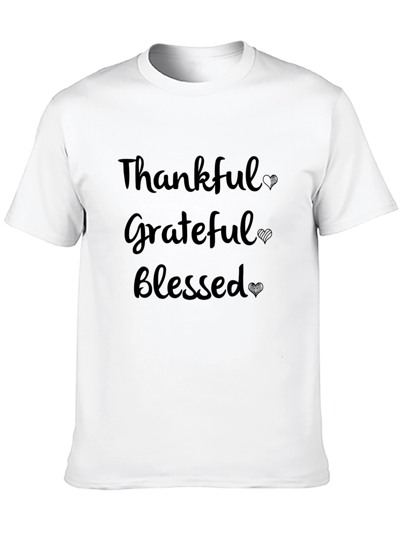 Black Thankful Grateful Blessed Black T-Shirt view 10