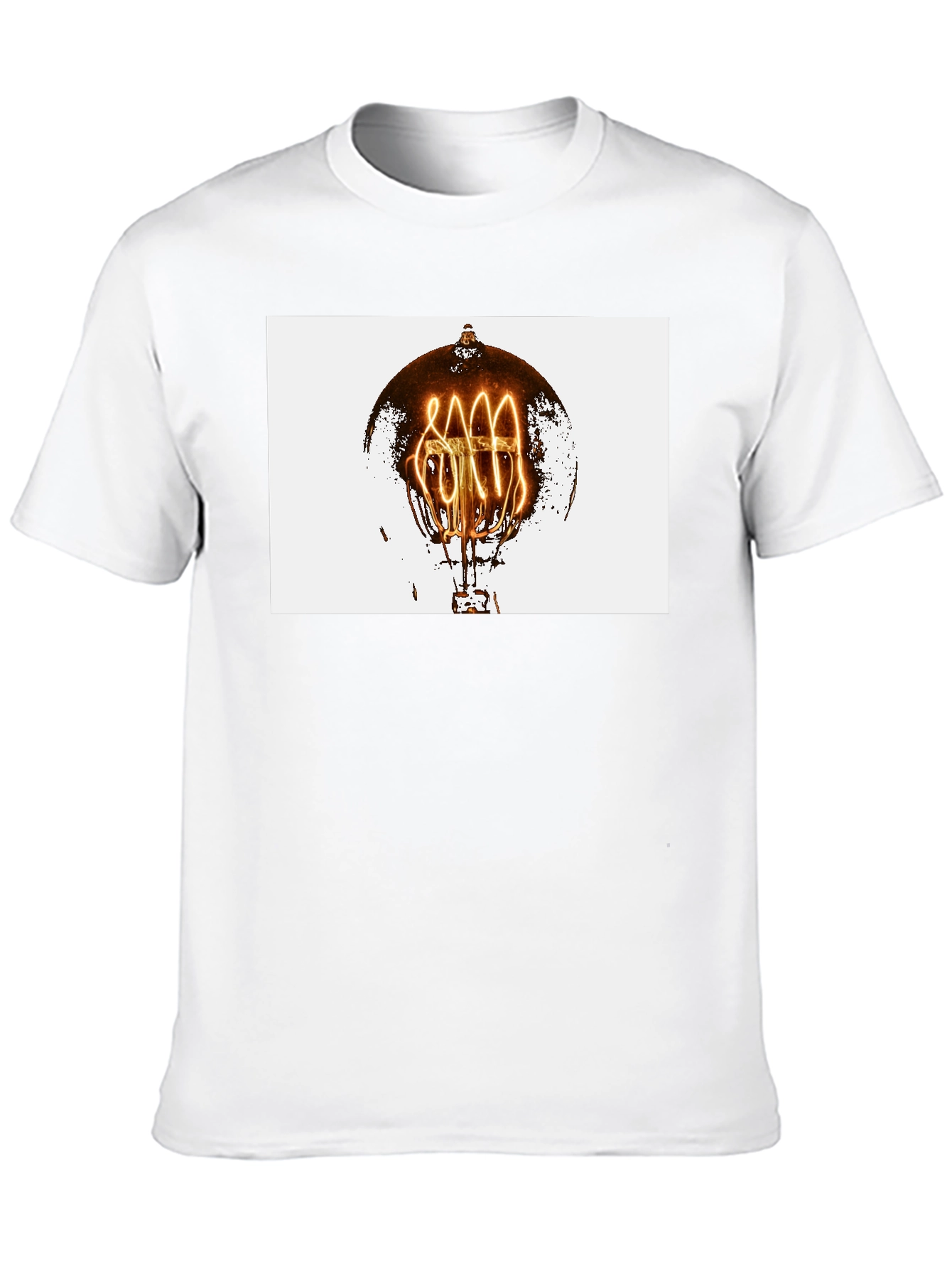Black Vintage Filament Bulb Graphic Tee - Black Cotton Blend view 10