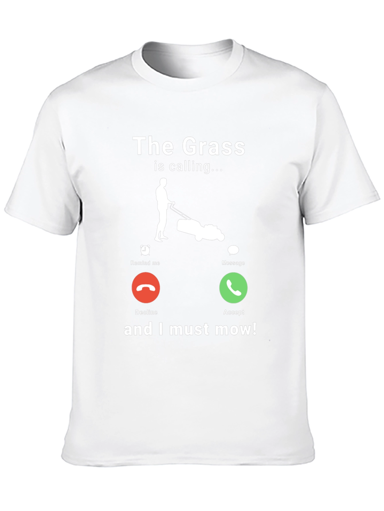 Black The Grass is Calling Funny Lawn Mowing T-Shirt view 10