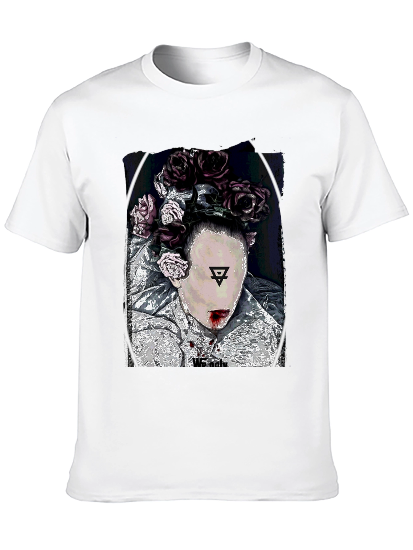 Black Floral Crown Graphic Black T-Shirt view 10