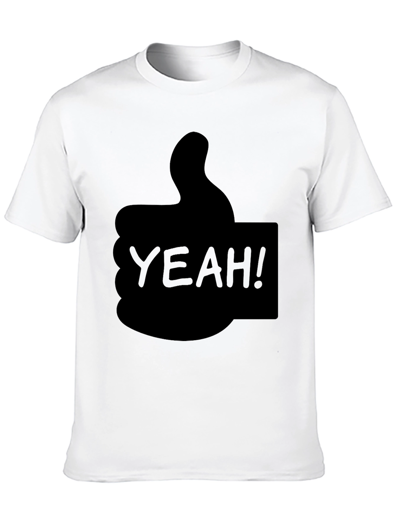 Black Yeah! Thumbs Up Graphic T-Shirt - Cool Casual Tee view 10