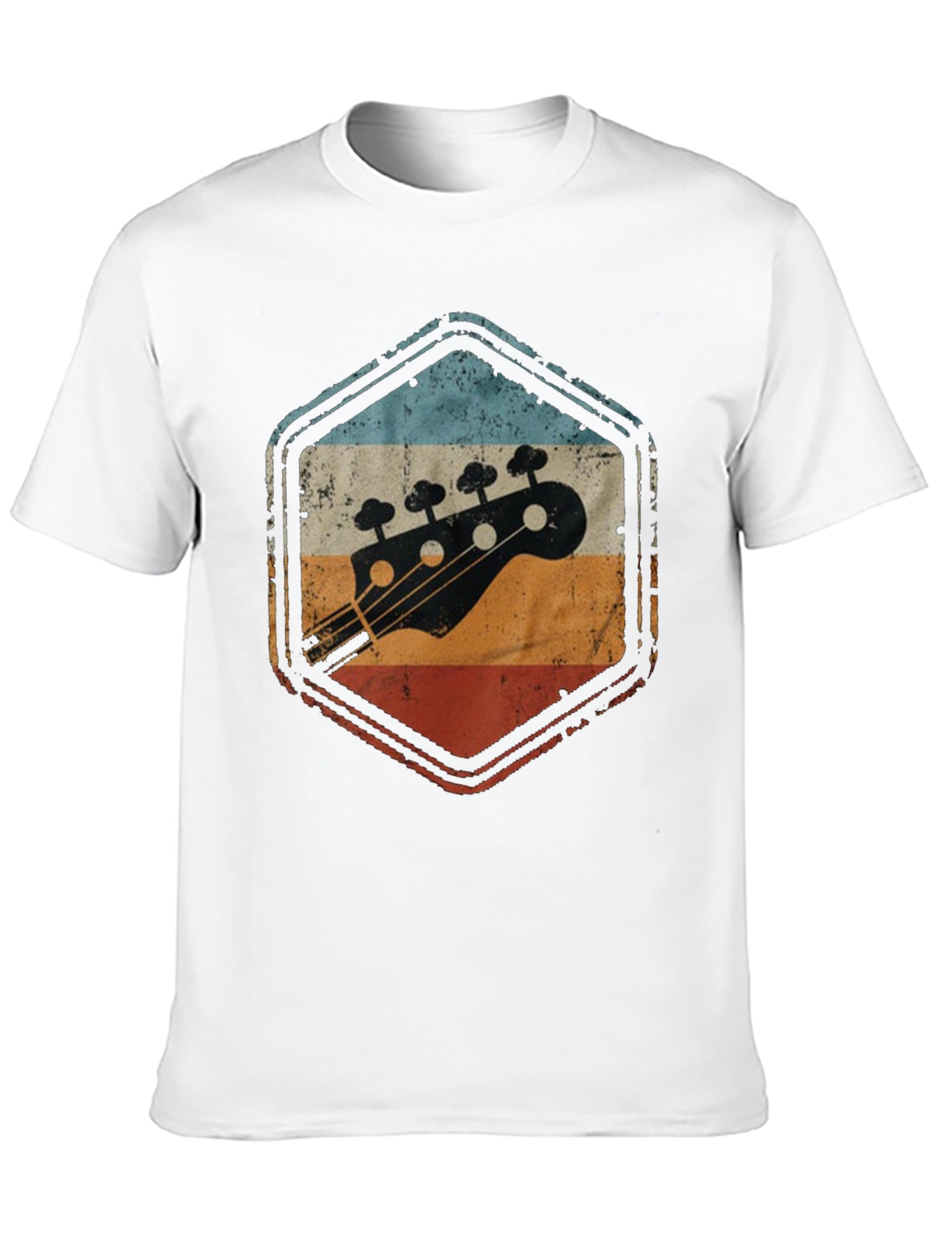 Black Retro Bass Guitar T-Shirt - Vintage Style view 10