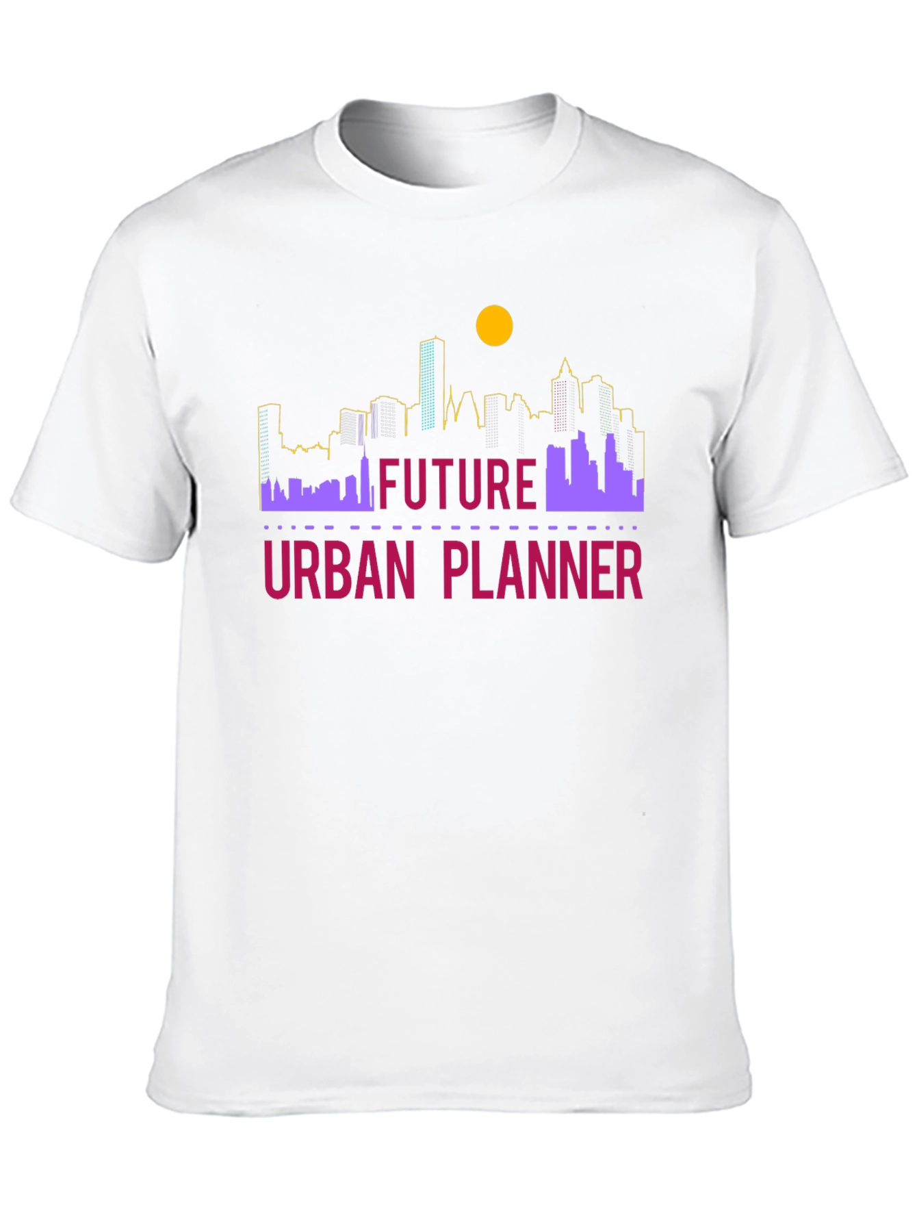 Black Future Urban Planner T-Shirt - Skyline Design view 10