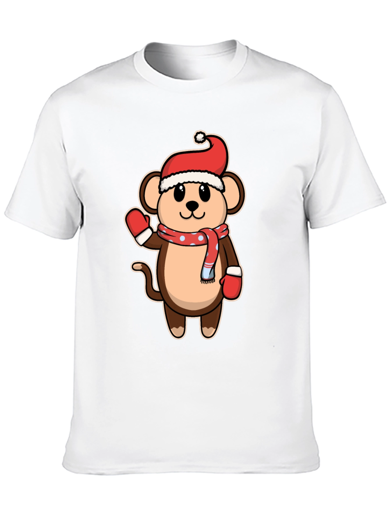 Black Festive Monkey T-Shirt - Holiday Cheer! view 10