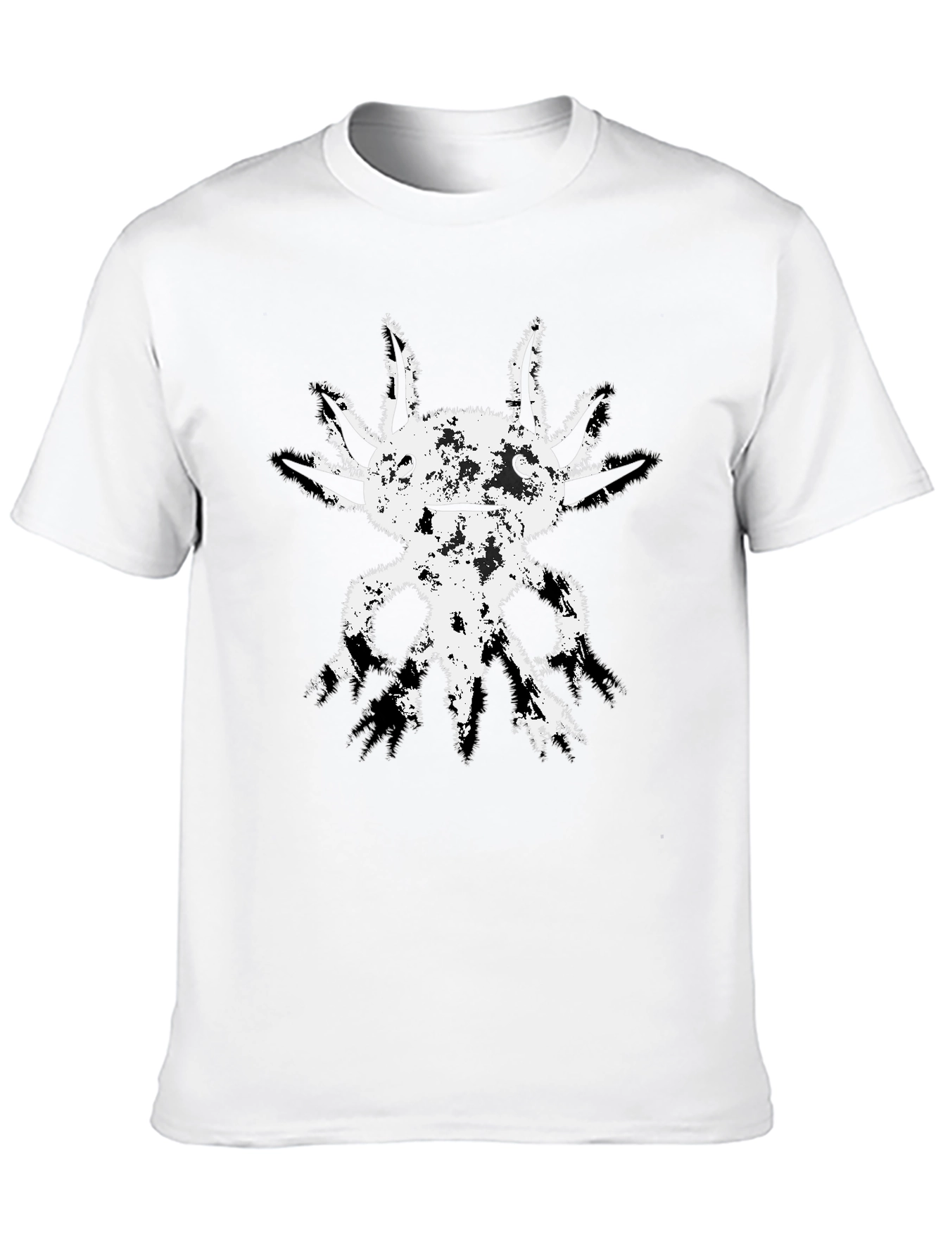 Black Axolotl Graphic Tee - Distressed Print Black T-Shirt view 10