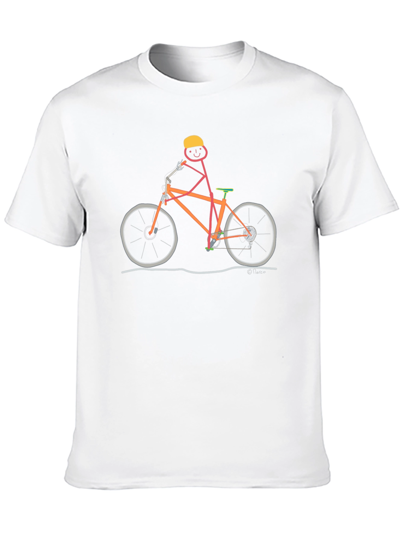Black Stick Figure Cyclist Graphic T-Shirt view 10