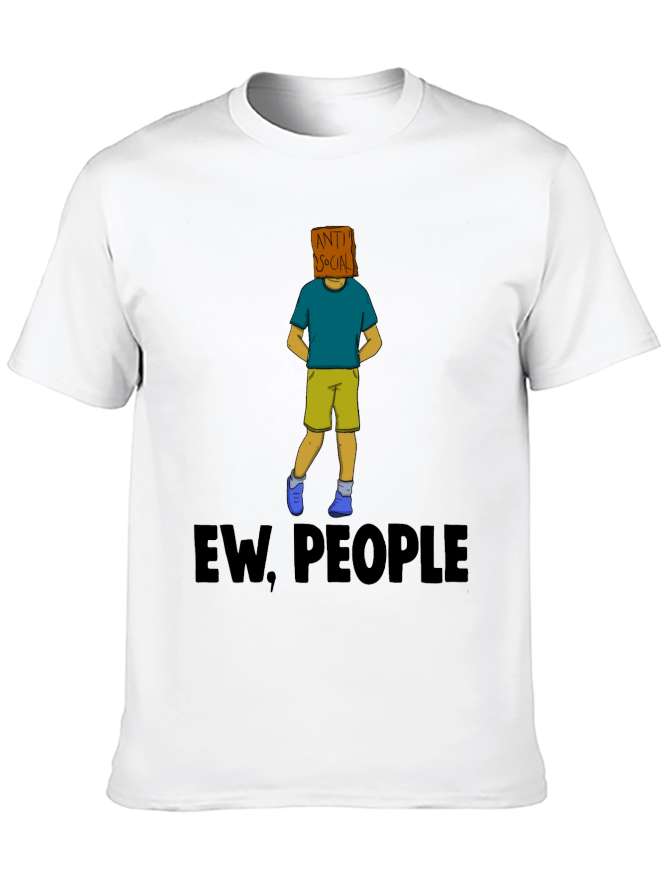 Black Anti-Social Graphic T-Shirt - "Ew, People" view 10