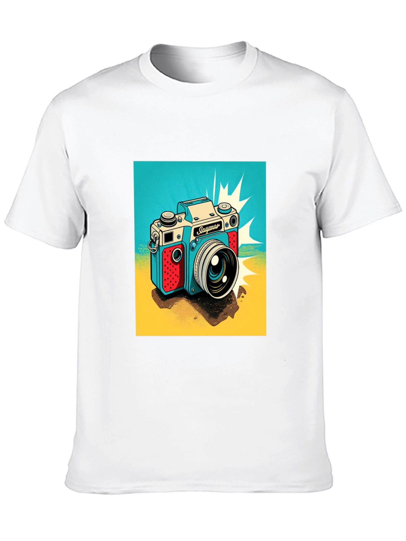 Black Retro Camera Graphic Tee - Black Cotton T-Shirt view 10