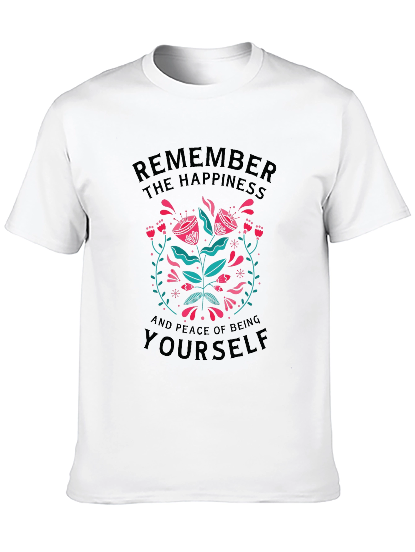 Black Remember Happiness Black Graphic Tee view 10