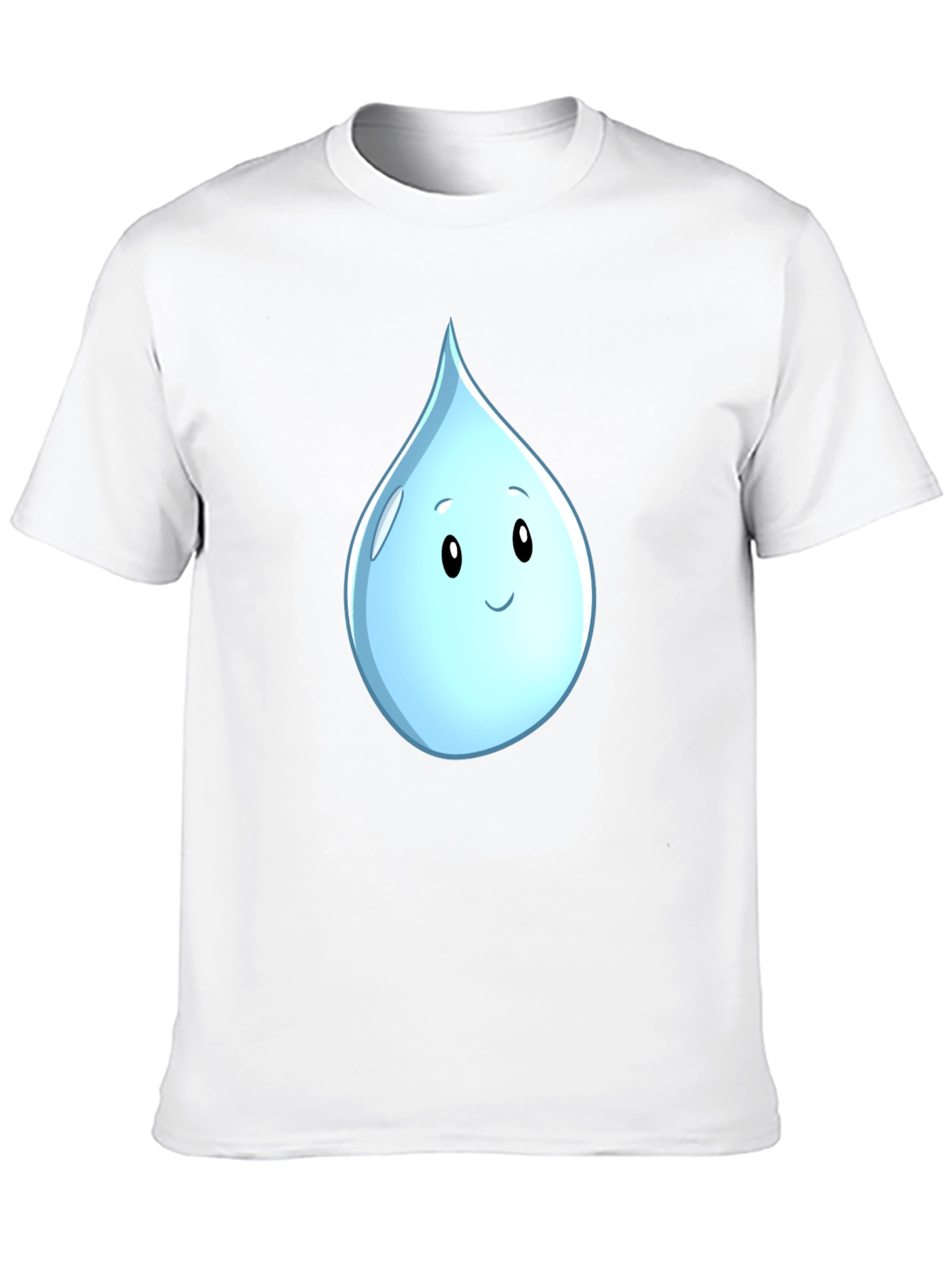 Black Cute Water Drop Graphic Black T-Shirt view 10