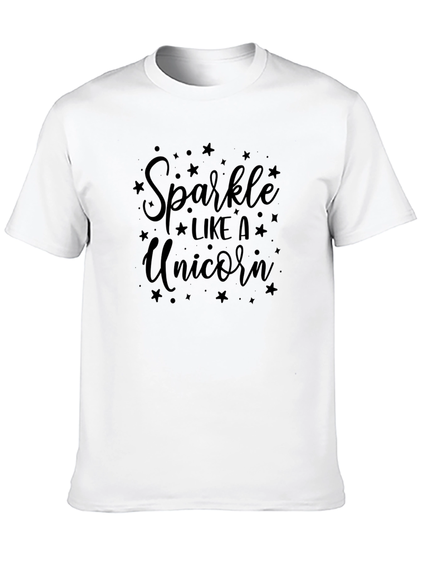 Black Sparkle Like a Unicorn Graphic Tee view 10