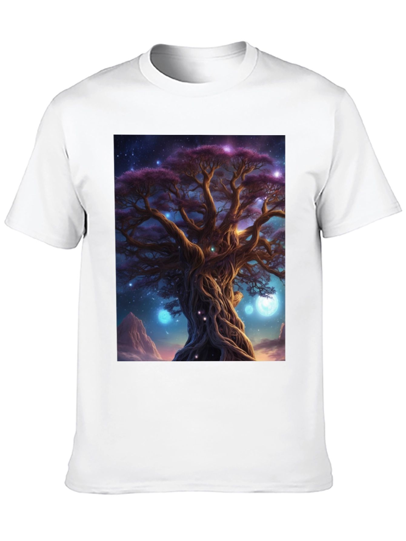 Black Mystic Tree Graphic Tee - Black Cotton Blend view 10