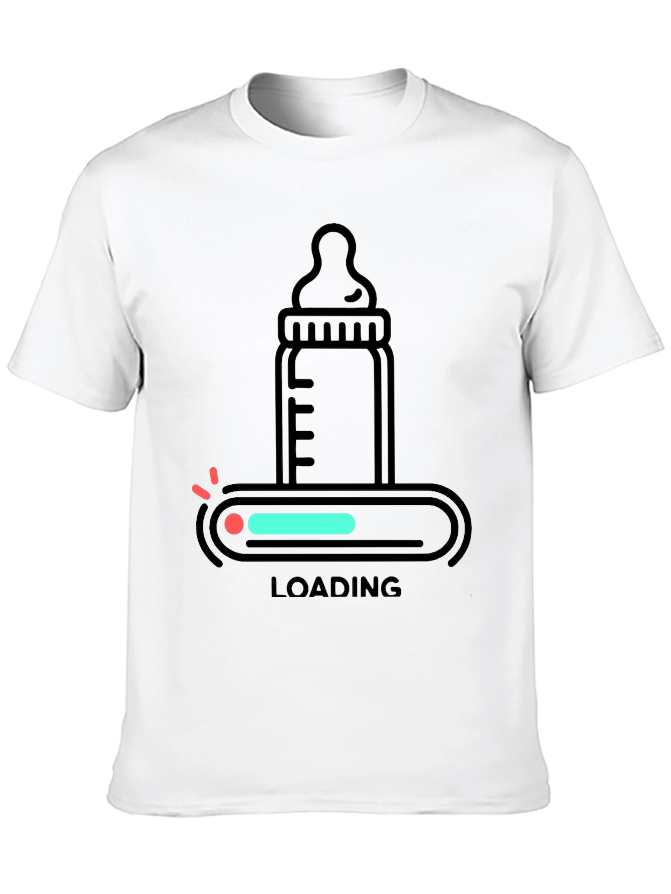 Black Baby Bottle Loading T-Shirt - New Parent Apparel view 10