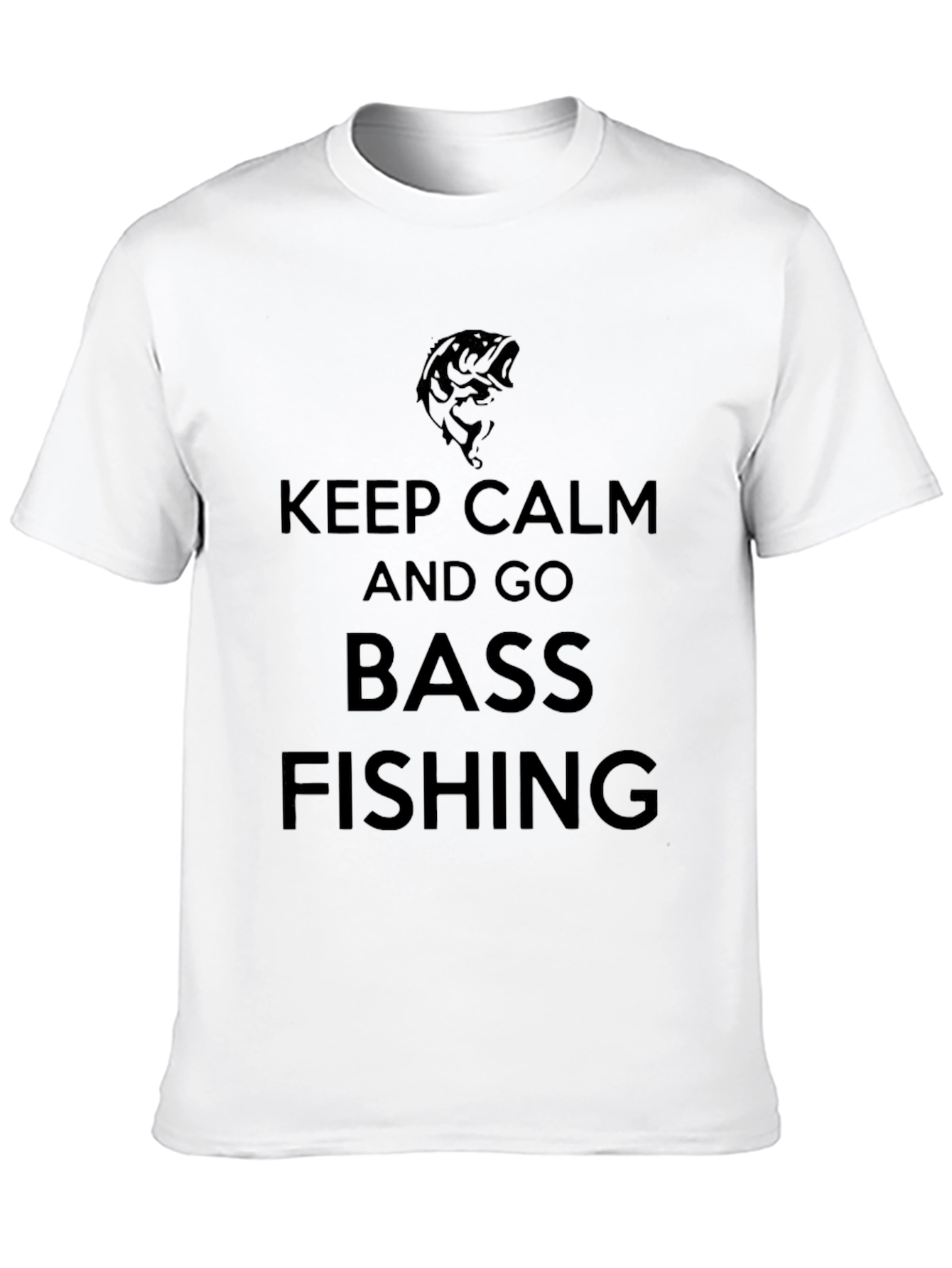 Black Keep Calm and Go Bass Fishing T-Shirt view 10
