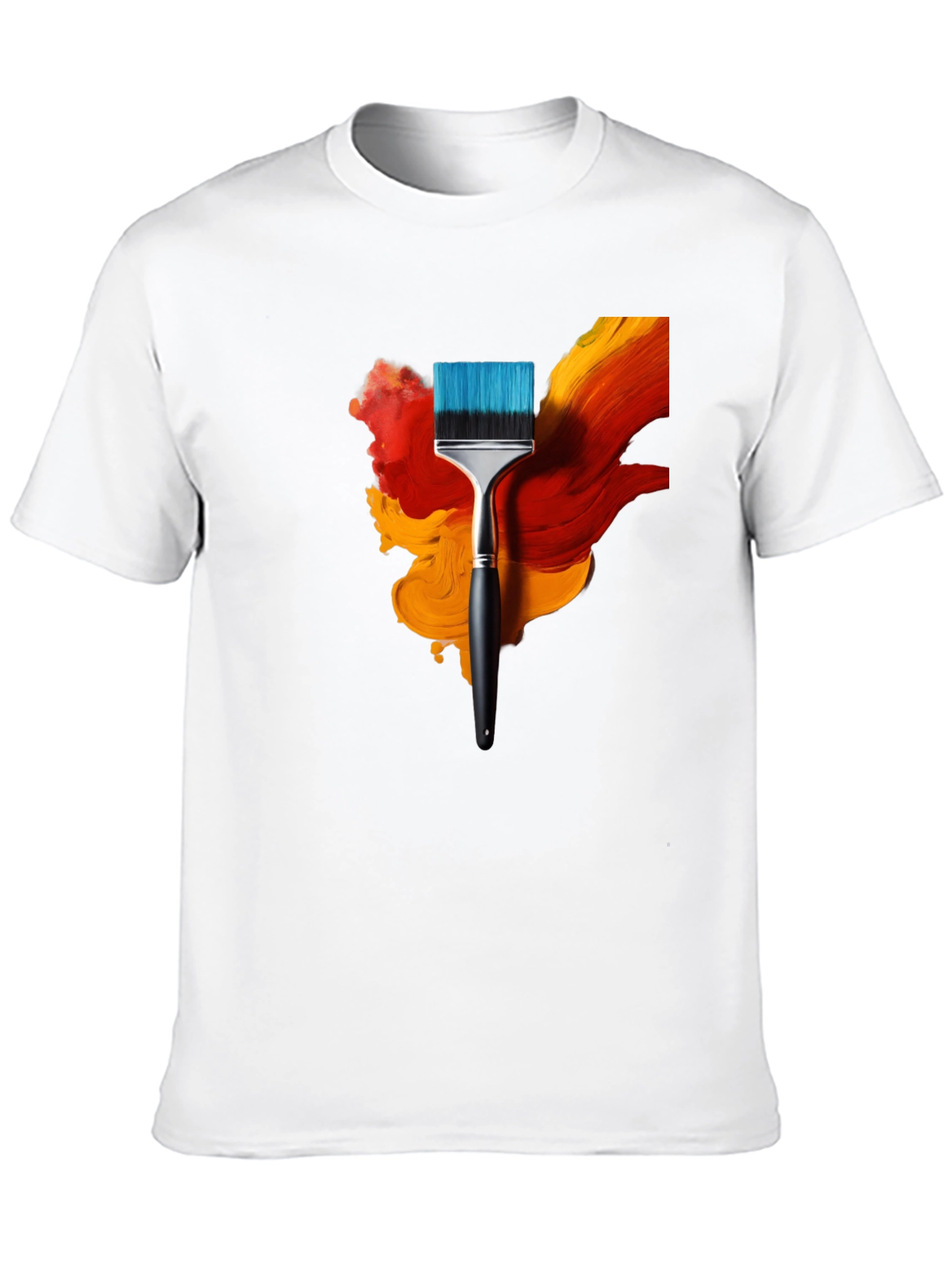 Black Abstract Paintbrush Graphic Tee - Artistic Design view 10