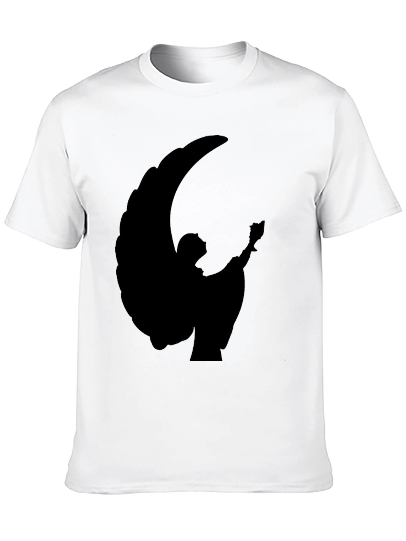 Black Angel Silhouette Black T-Shirt view 10