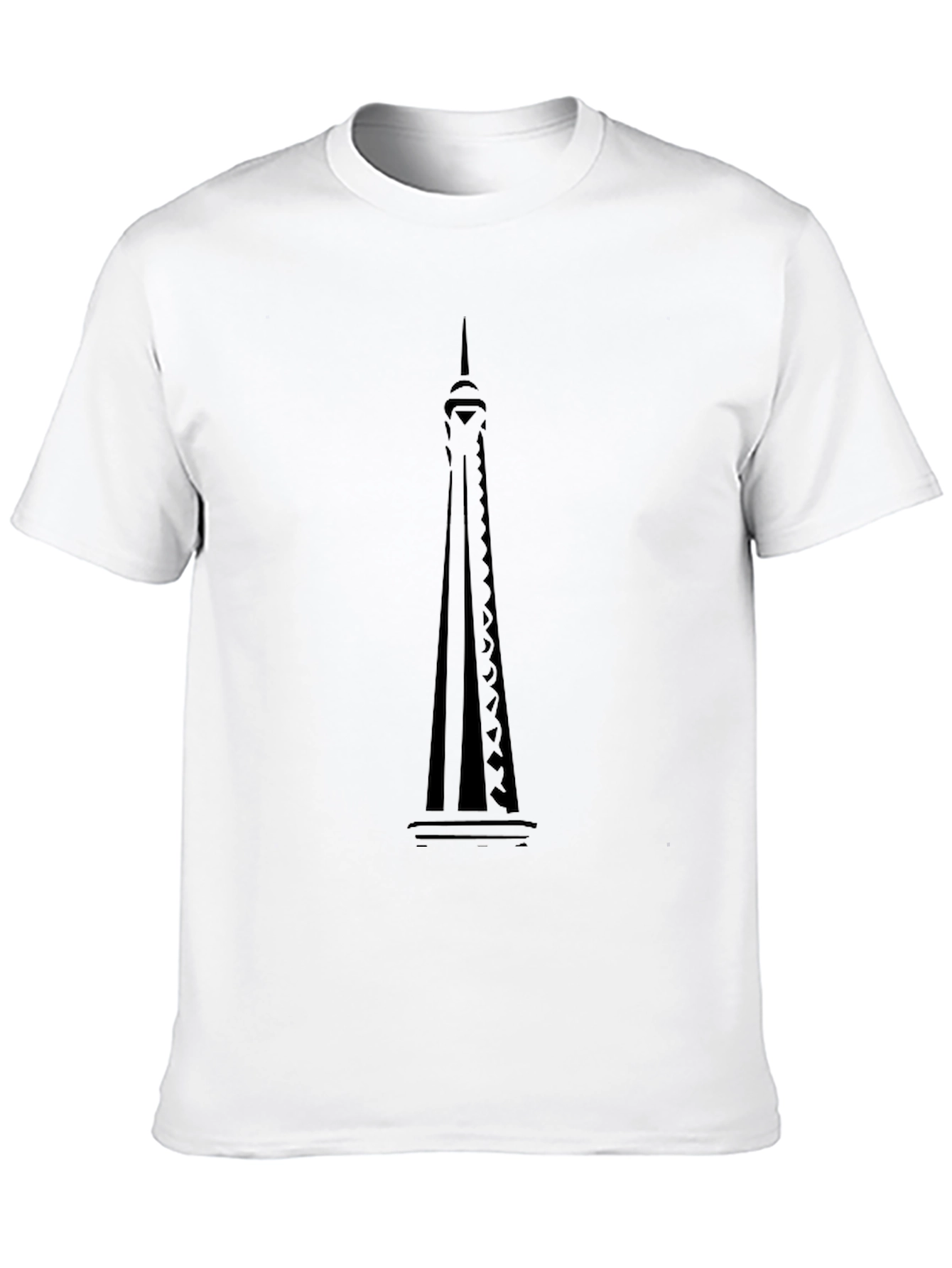 Black Tower Graphic Tee - Modern Black T-Shirt view 10