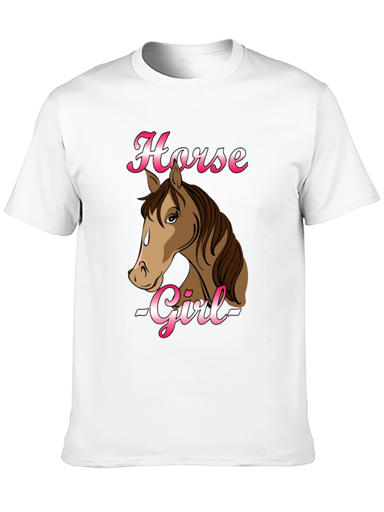 Black Horse Girl Graphic T-Shirt - Black Cotton Tee view 10