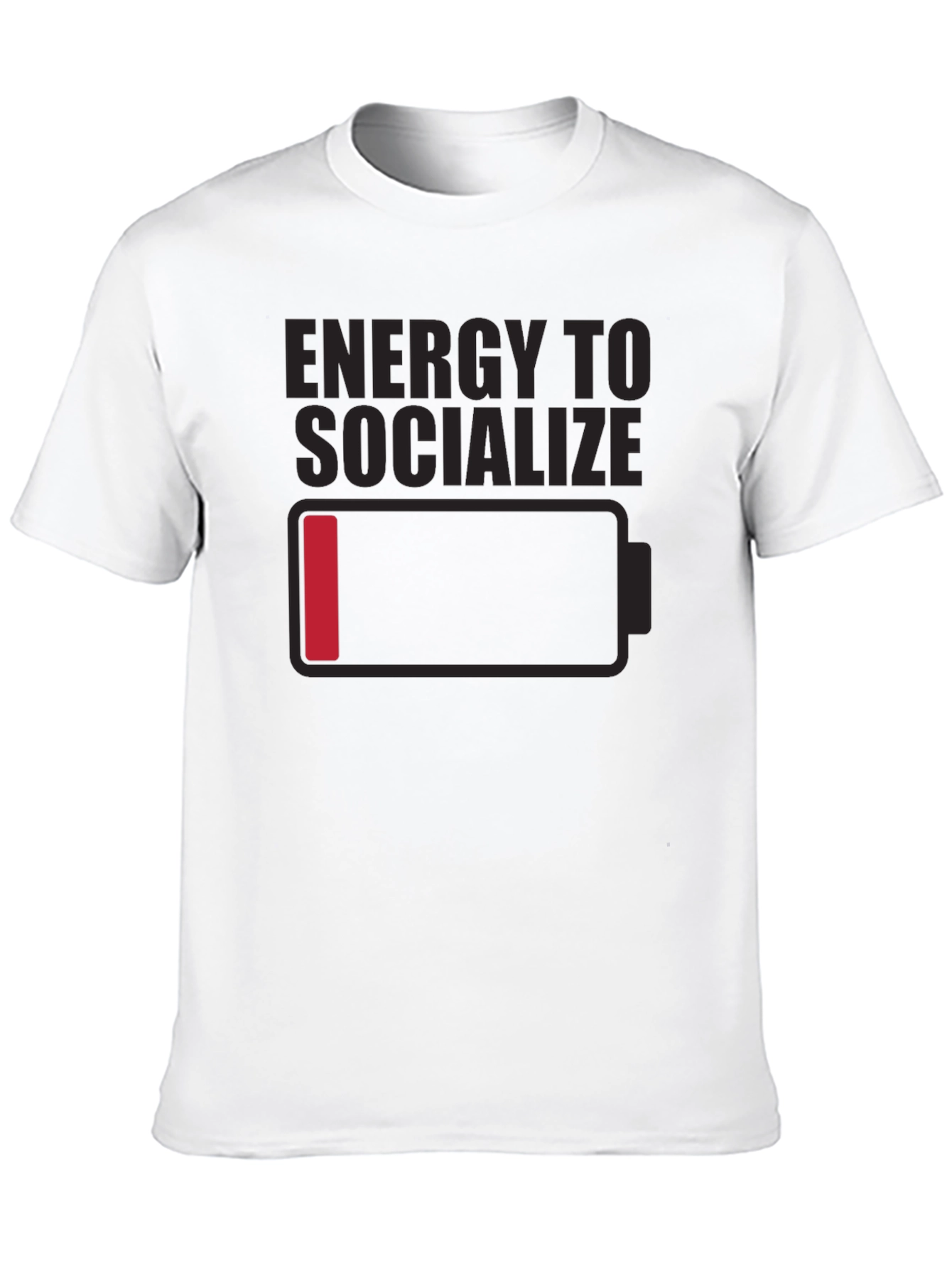 Black Low Energy Socializing Humor Graphic Tee view 10