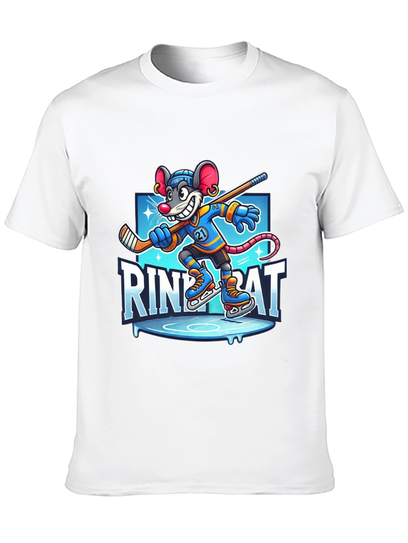 Black Rink Rat Hockey T-Shirt view 10