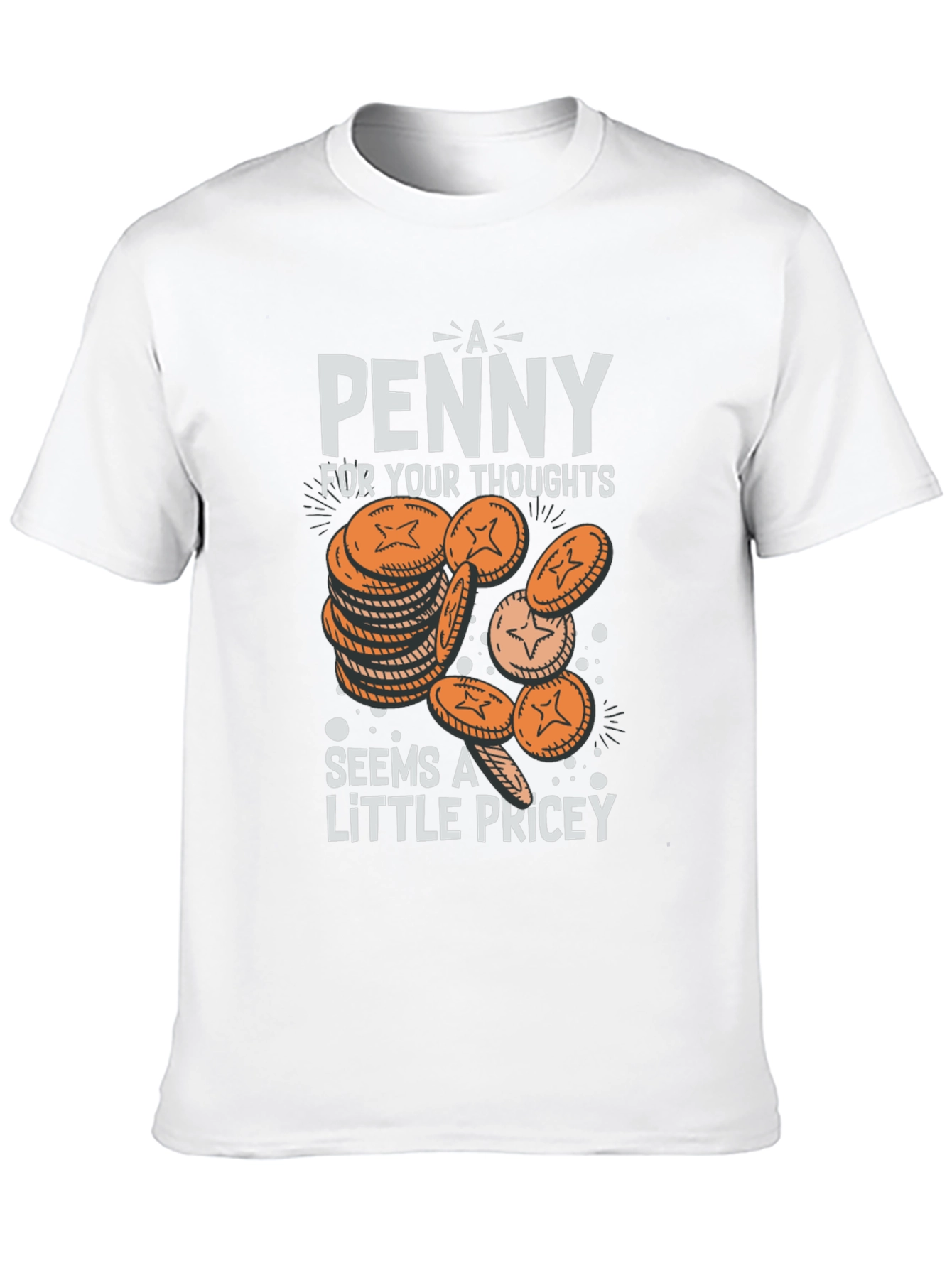 Black Funny 'A Penny For Your Thoughts' Graphic T-Shirt view 10