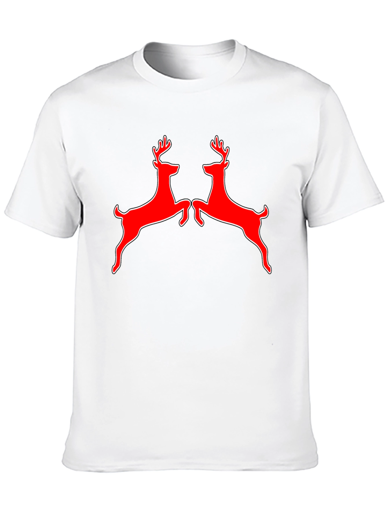 Black Red Deer Graphic Tee - Black Cotton Shirt view 10