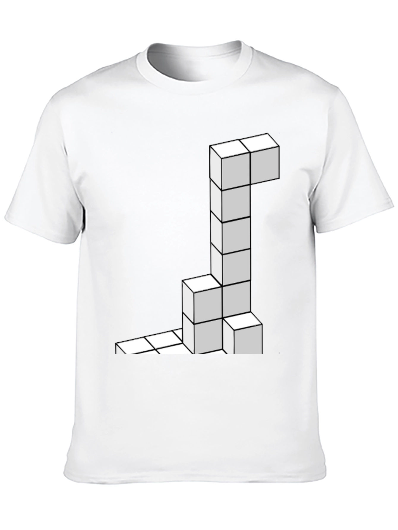 Black Tetris Block Black T-Shirt view 10