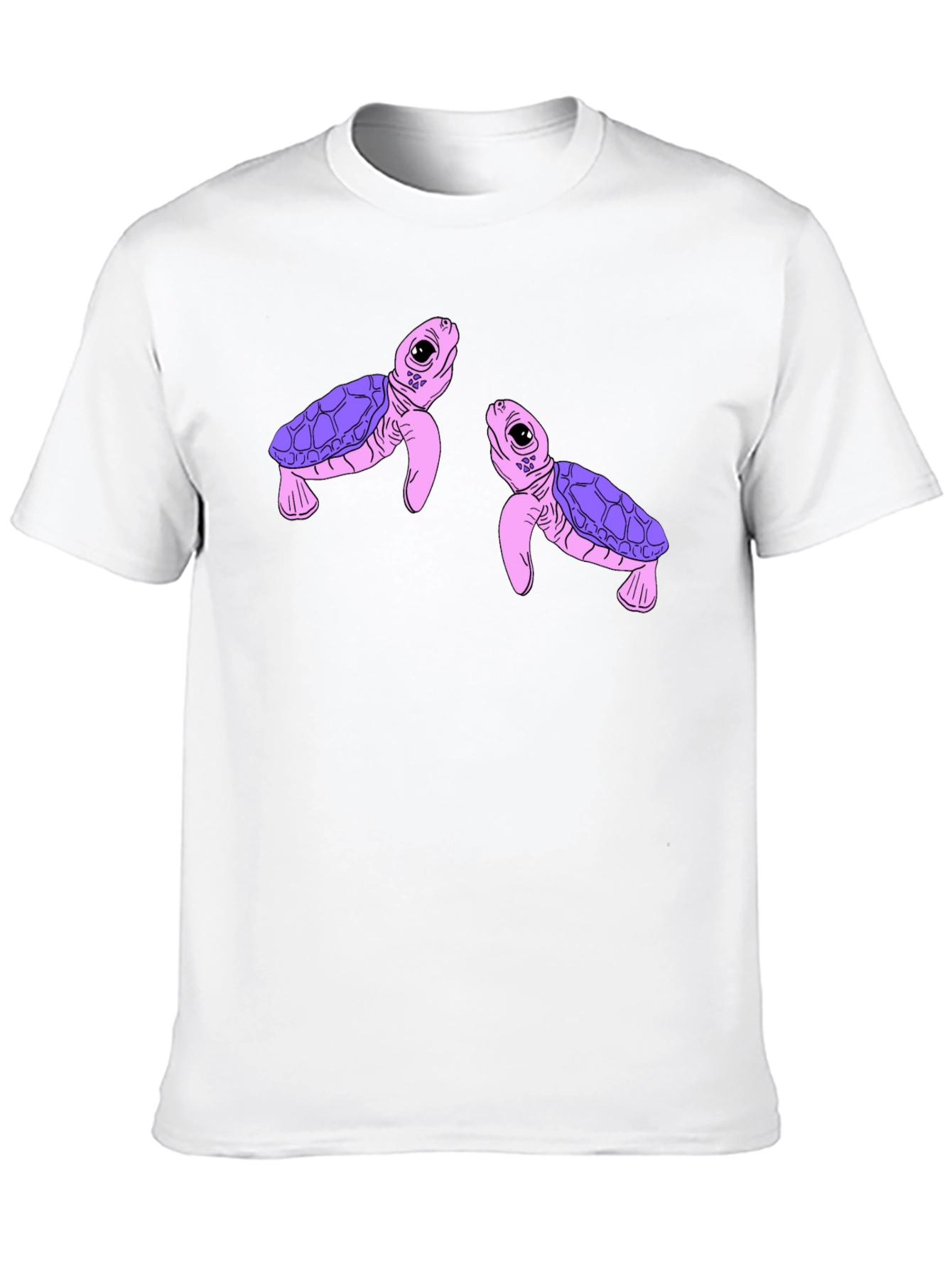 Black Cute Turtle Graphic Black T-Shirt view 10