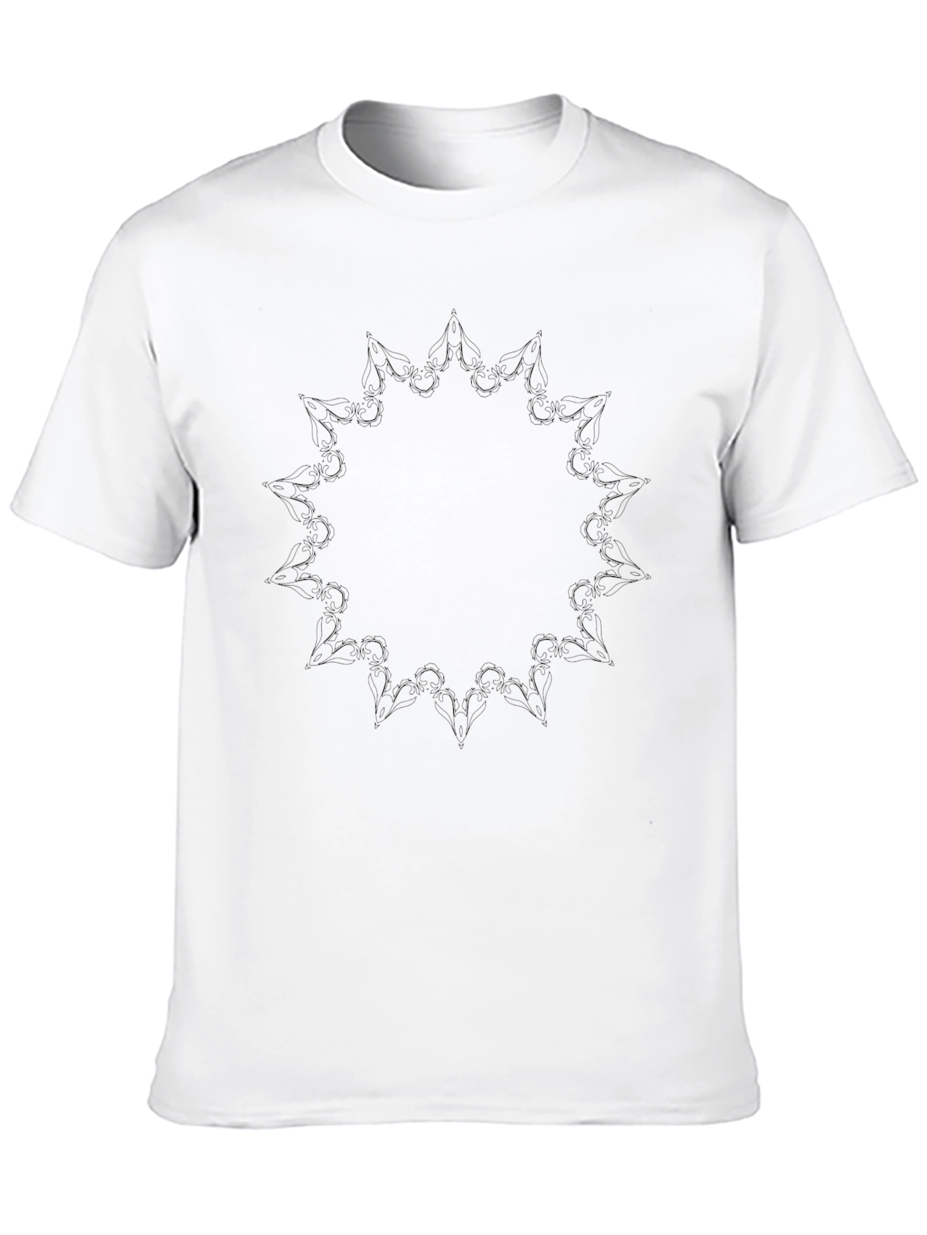 Black Geometric Mandala Black T-Shirt view 10