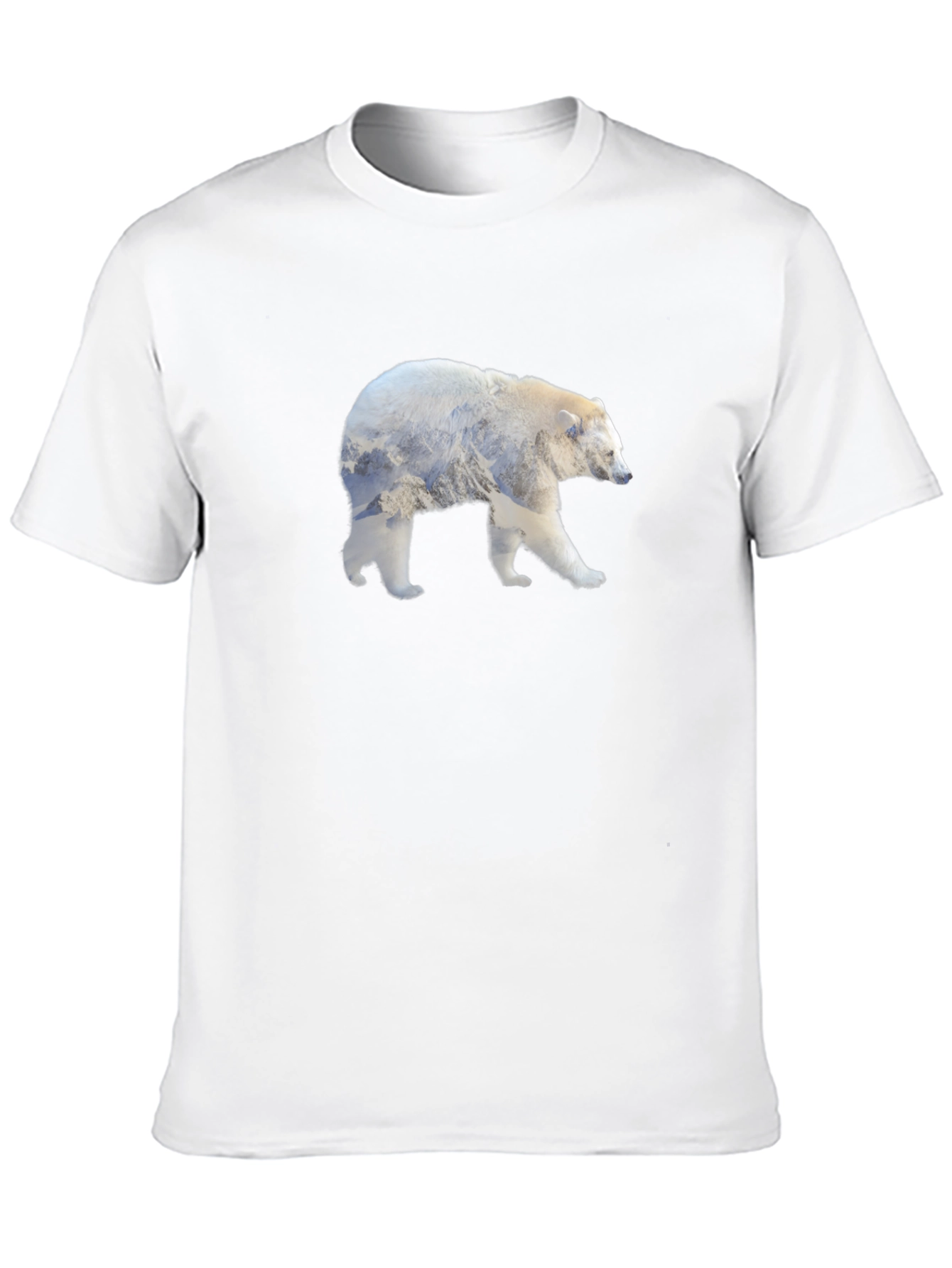 Black Polar Bear Mountain Silhouette T-Shirt view 10