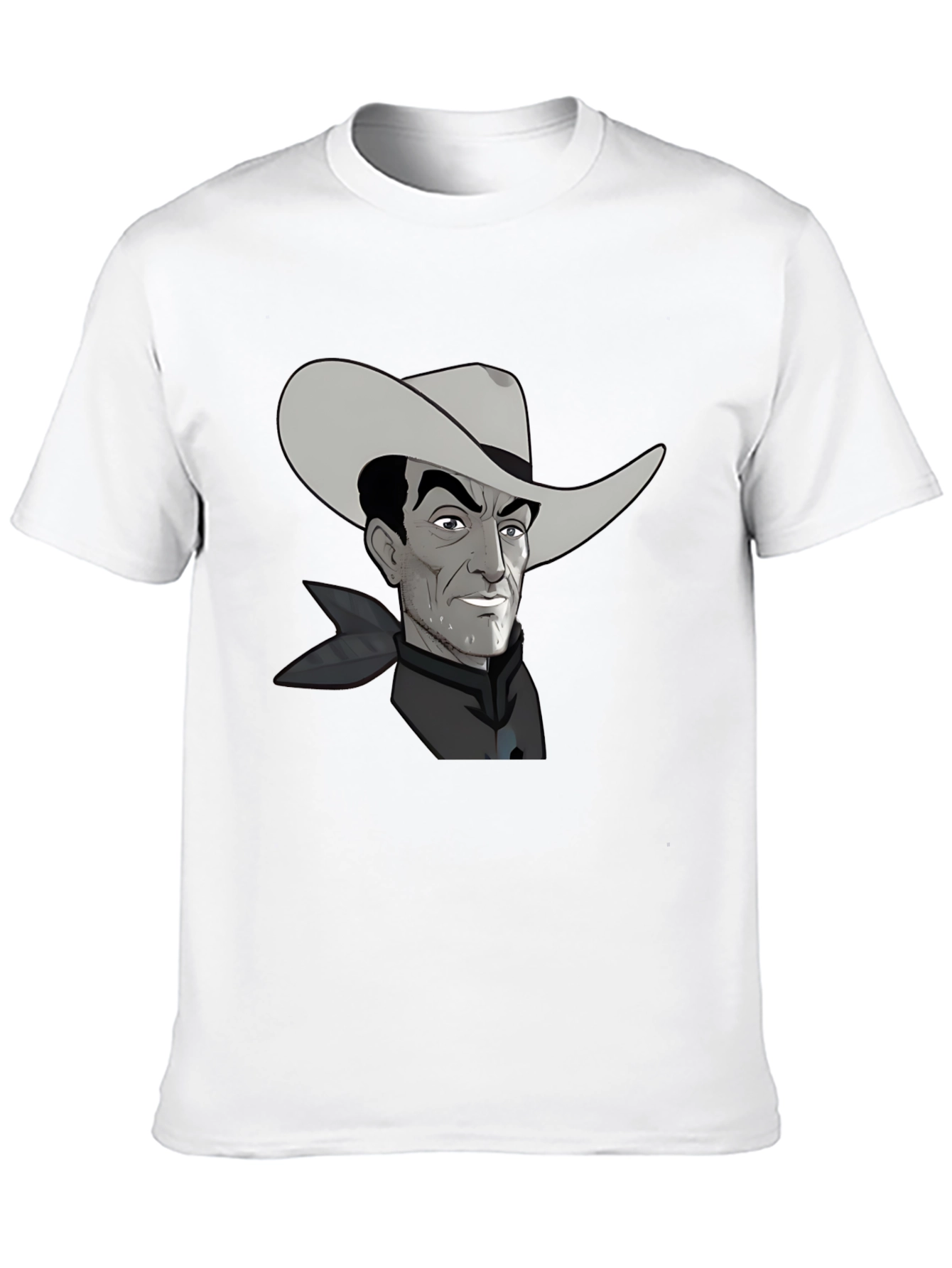 Black Retro Cartoon Cowboy Graphic Tee view 10